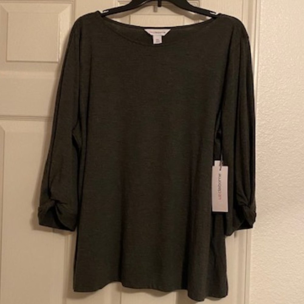 NWT Liz Claiborne Grey Top Size XXL